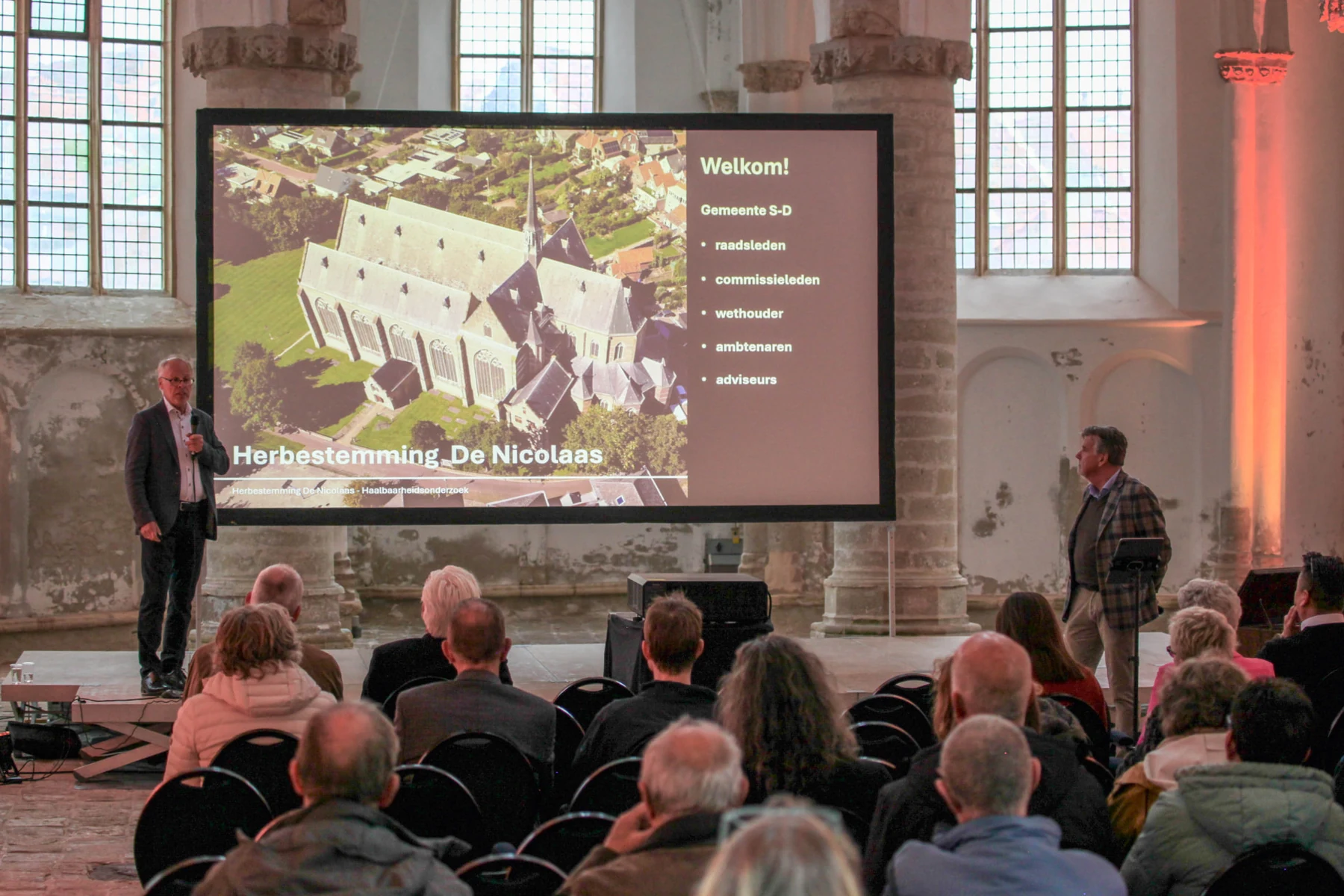 Presentatie van het haalbaarheidsonderzoek voor de herbestemming van De Nicolaas